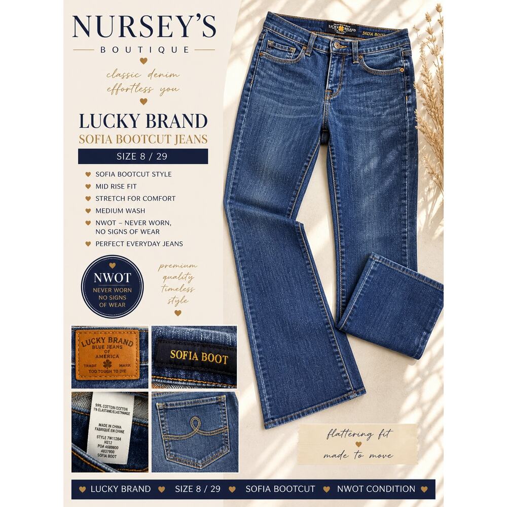 Lucky Brand Sofia Bootcut Jeans Womens 8/29 Medium Wash Stretch